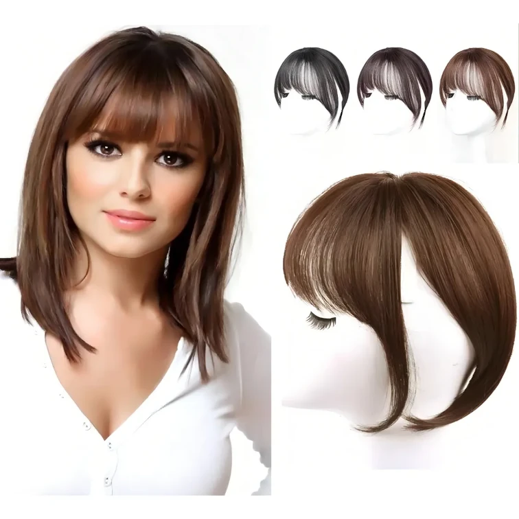 Prótese Capilar Feminina Topo de Cabelo Castanho-Claríssimo com Tic Tac
