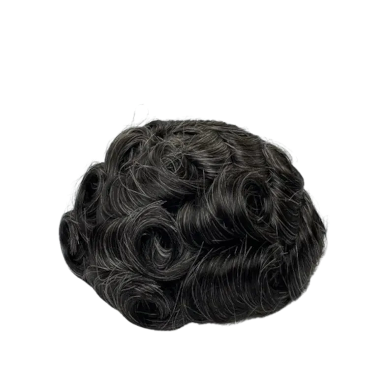 Prótese Capilar Masculina Micropele Castanho-Escuro C/ Grisalho (Cor 1B20)