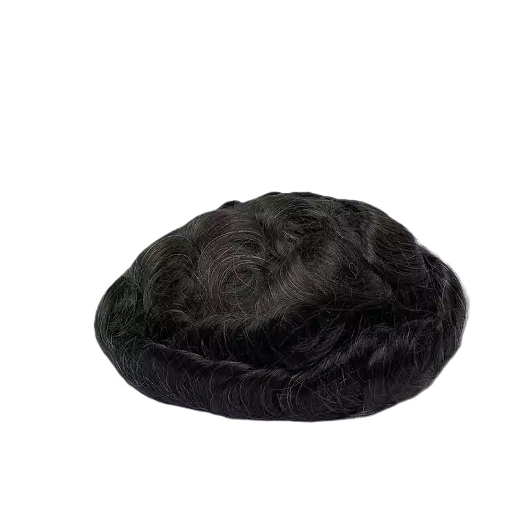 Prótese Capilar Masculina Micropele Castanho-Escuro C/ Grisalho (Cor 1B10)