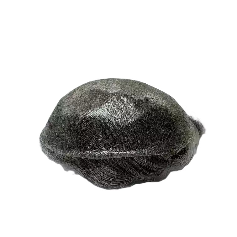 Prótese Capilar Masculina Micropele Castanho-Escuro C/ Grisalho (Cor 1B50)