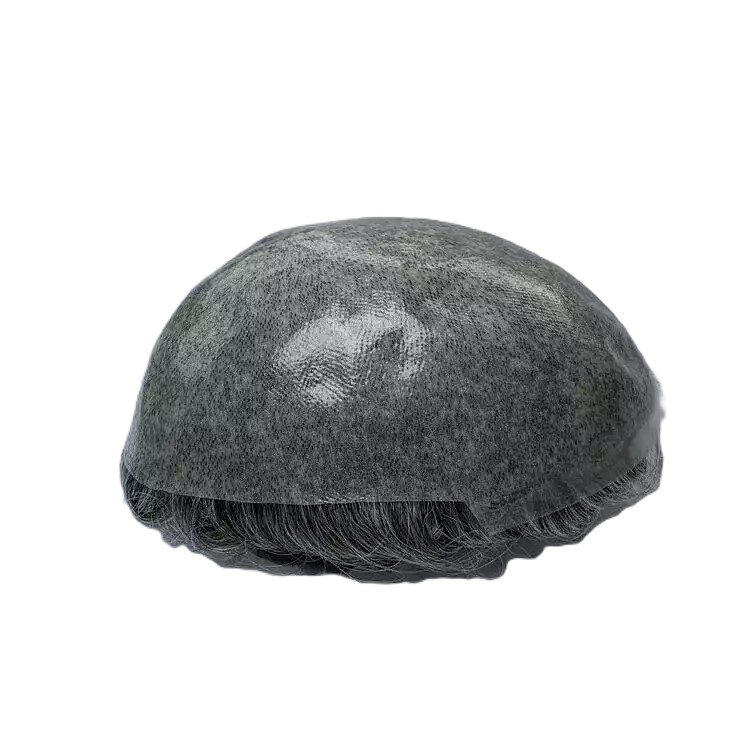 Prótese Capilar Masculina Micropele Castanho-Escuro C/ Grisalho (Cor 1B70)