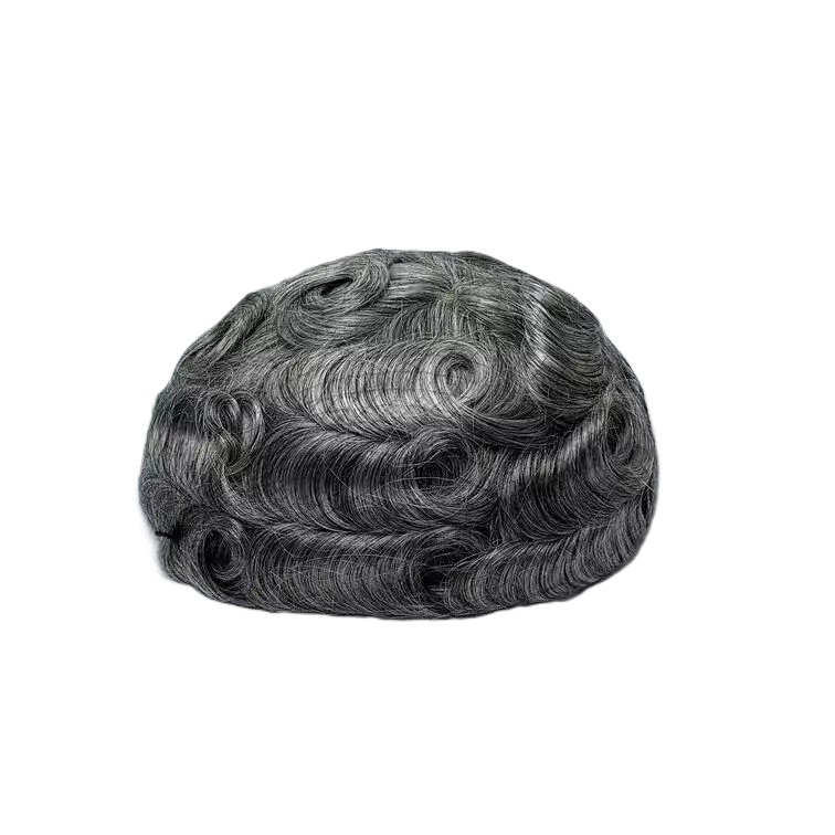 Prótese Capilar Masculina Micropele Castanho-Escuro C/ Grisalho (Cor 1B70)