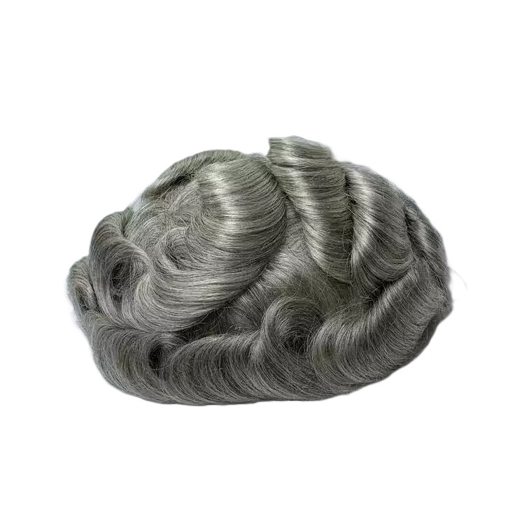 Prótese Capilar Masculina Micropele Castanho-Escuro C/ Grisalho (Cor 1B80)