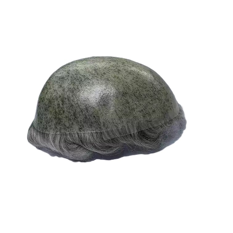 Prótese Capilar Masculina Micropele Castanho-Escuro C/ Grisalho (Cor 1B80)