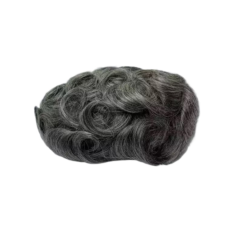 Prótese Capilar Masculina Micropele Castanho-Escuro C/ Grisalho (Cor 1B65)